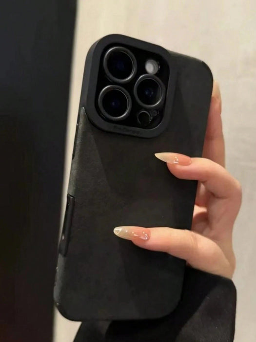 Shein Funda de lujo de piel sintética mate con protección completa para la lente de la cámara para iphone 17 pro max - Quierox - Tienda Online