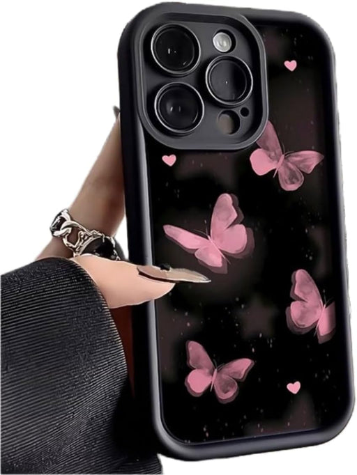 SHEIN Funda de silicona de mariposa rosa estrellada para iPhone 11 - Quierox - Tienda Online