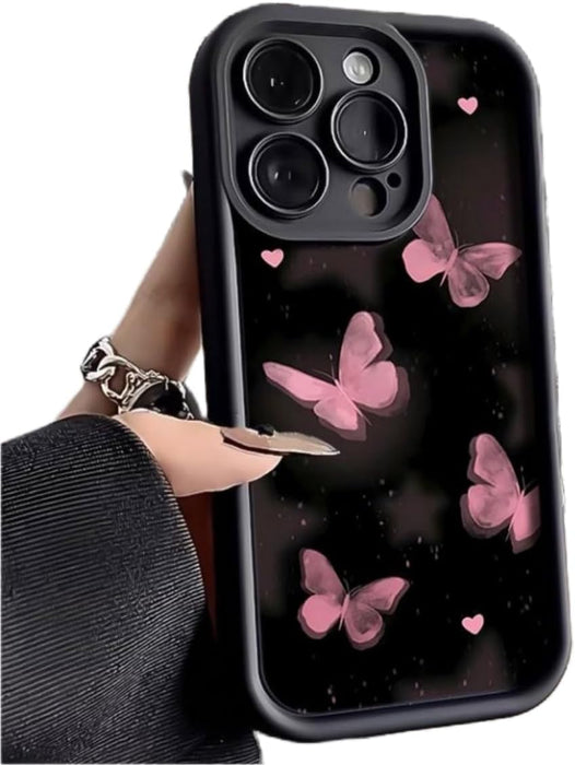 SHEIN Funda de silicona de mariposa rosa estrellada para iPhone 11 - Quierox - Tienda Online