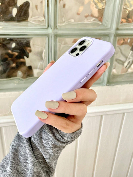 Shein Funda de silicona simple unicolor para teléfono compatible con iphone 11 pro - Quierox - Tienda Online