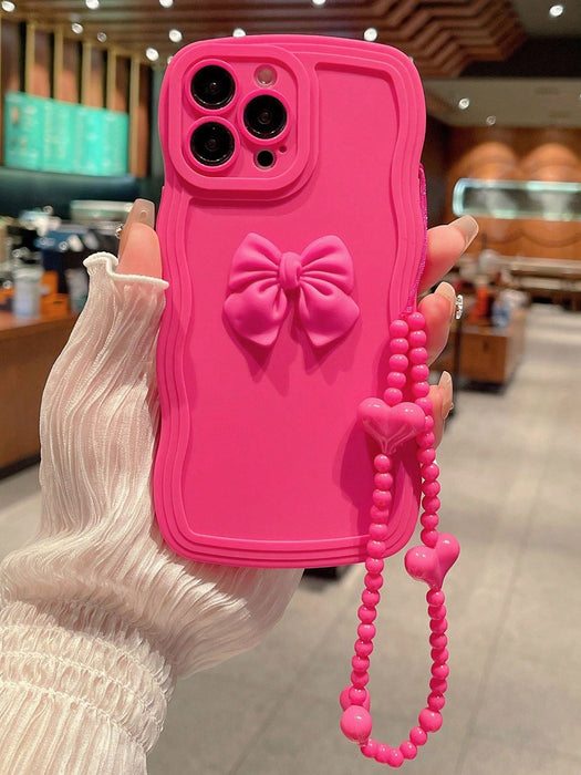 SHEIN Funda de teléfono con diseño de manzana y lazo para iPhone X/XS - Quierox - Tienda Online
