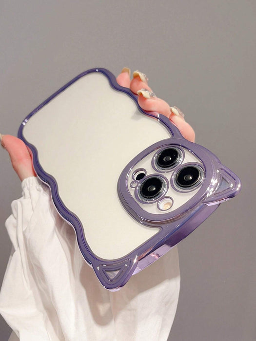SHEIN Funda de teléfono con estilo de oreja de animal, de TPU morado para iPhone 12 - Quierox - Tienda Online