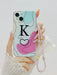 Shein Funda de telefono con pulsera, diseño de arte abtracto colores aleatorios con letra A - Quierox - Tienda Online