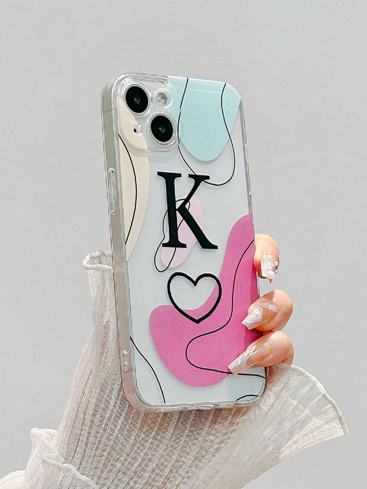 Shein Funda de telefono con pulsera, diseño de arte abtracto colores aleatorios con letra A - Quierox - Tienda Online