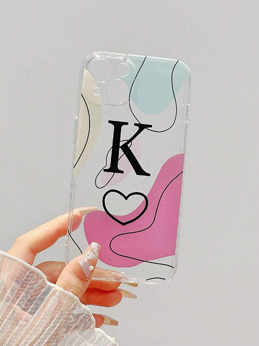 Shein Funda de telefono con pulsera, diseño de arte abtracto colores aleatorios con letra A - Quierox - Tienda Online