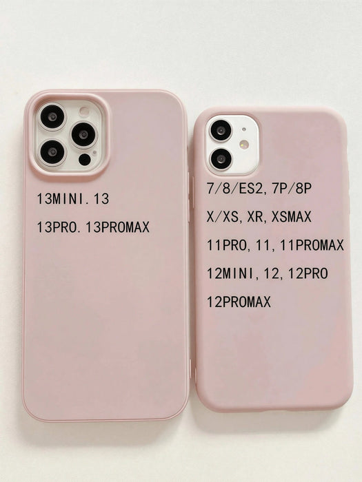 Shein Funda de teléfono de silicona TPU de unicolor, rosa mate, a prueba de golpes para iphone XR - Quierox - Tienda Online