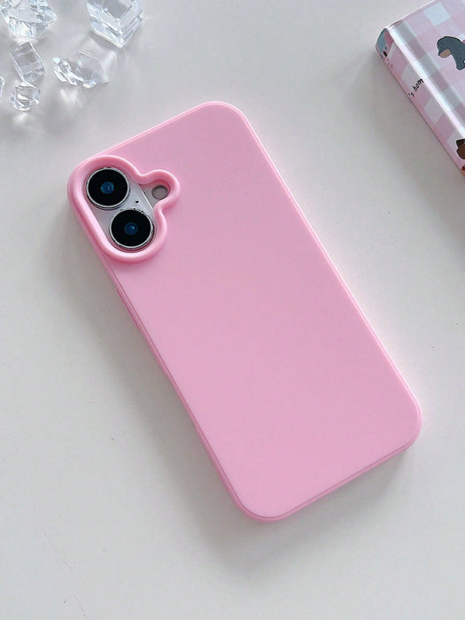 Shein Funda de teléfono de silicona TPU de unicolor, rosa mate, a prueba de golpes para iphone XR - Quierox - Tienda Online