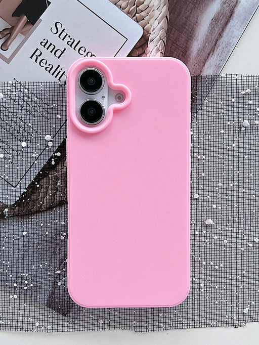 Shein Funda de teléfono de silicona TPU de unicolor, rosa mate, a prueba de golpes para iphone XR - Quierox - Tienda Online