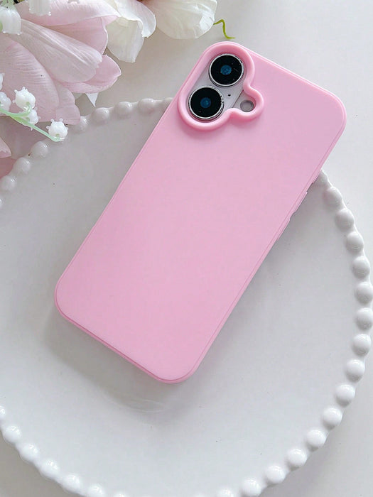 Shein Funda de teléfono de silicona TPU de unicolor, rosa mate, a prueba de golpes para iphone XR - Quierox - Tienda Online