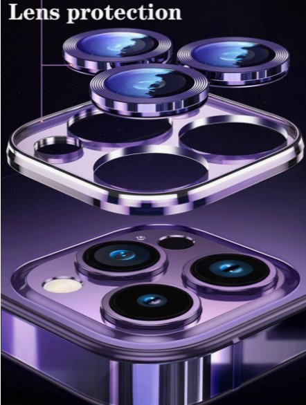 Shein Funda de teléfono delgada de metal cepillado de color púrpura oscuro iphone 11 pro max - Quierox - Tienda Online