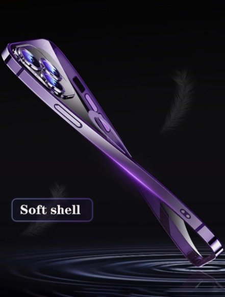 Shein Funda de teléfono delgada de metal cepillado de color púrpura oscuro iphone 11 pro max - Quierox - Tienda Online