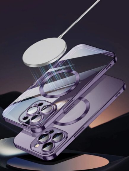 Shein Funda de teléfono delgada de metal cepillado de color púrpura oscuro iphone 11 pro max - Quierox - Tienda Online