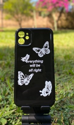 SHEIN Funda de telefono negra, con mariposa compatible con iphone7p/8p - Quierox - Tienda Online