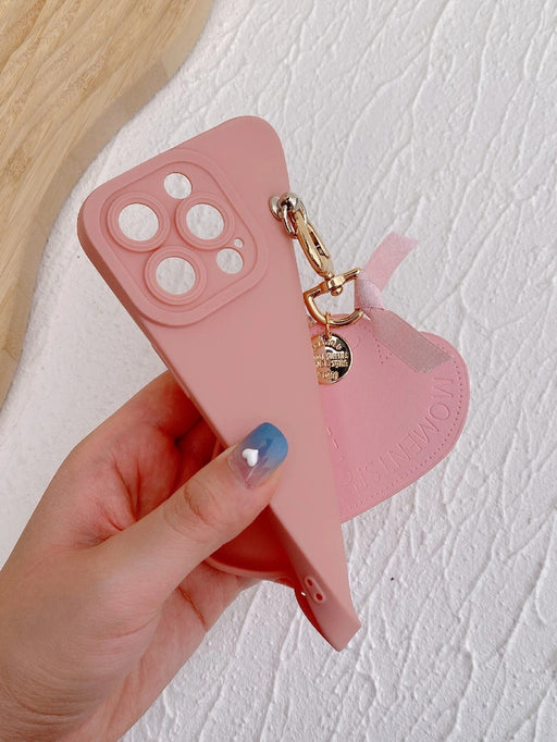 Shein Funda de teléfono sencilla con colgante de corazón para iPhone 11 Pro Max - Quierox - Tienda Online