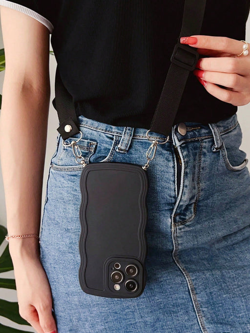 SHEIN Funda de teléfono sólida con borde ondulado de Apple para iPhone 13 Pro Max - Quierox - Tienda Online