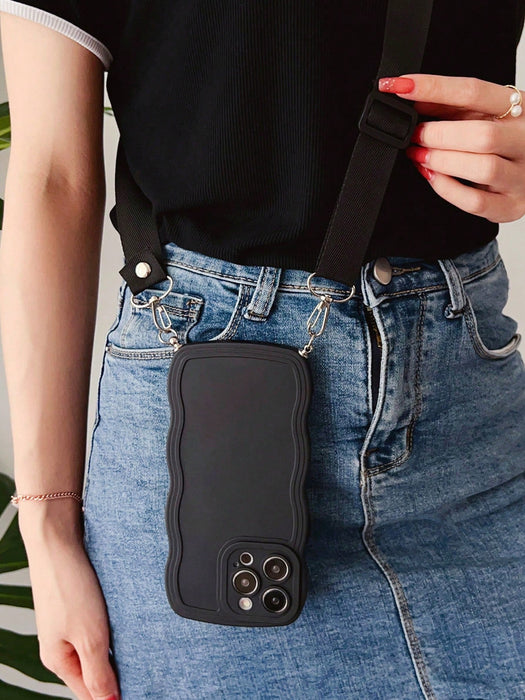 SHEIN Funda de teléfono sólida con borde ondulado de Apple para iPhone 13 Pro Max - Quierox - Tienda Online