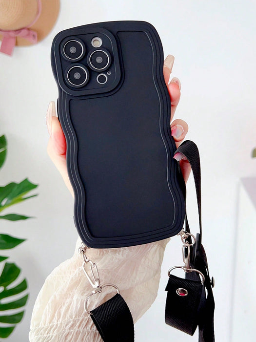 SHEIN Funda de teléfono sólida con borde ondulado de Apple para iPhone 13 Pro Max - Quierox - Tienda Online