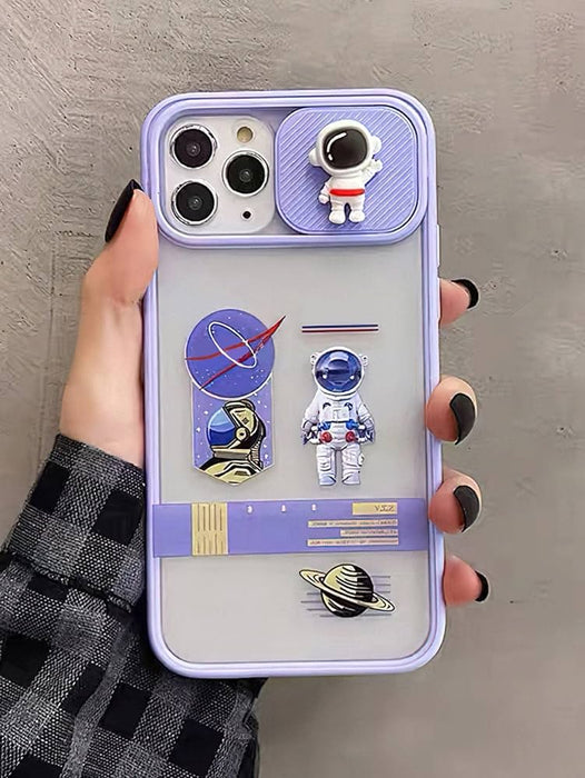 Shein funda de telefono Tpu con estampado de astronauta y planeta, purpura para iphone 11 pro - Quierox - Tienda Online