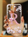 Shein Funda de teléfono transparente con gráfico de letra floral rosa manzana compatible con iPhone - Quierox - Tienda Online
