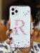 Shein Funda de teléfono transparente con gráfico de letra floral rosa manzana compatible con iPhone - Quierox - Tienda Online