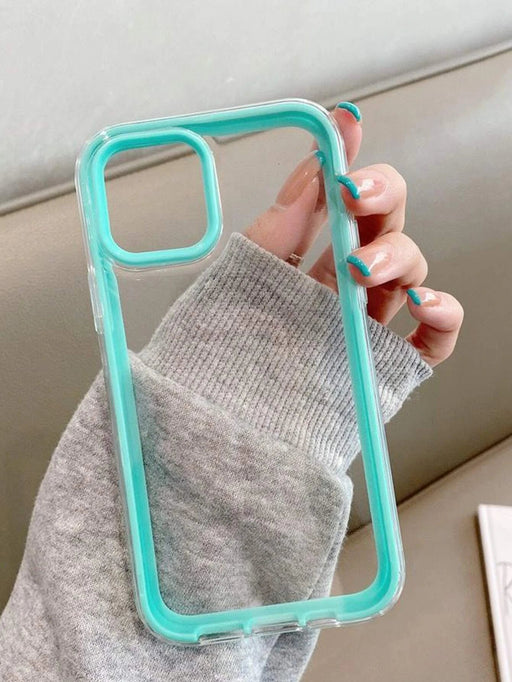 Shein Funda de teléfono transparente con marco contrastante compatible con iPhone 11 pro - Quierox - Tienda Online