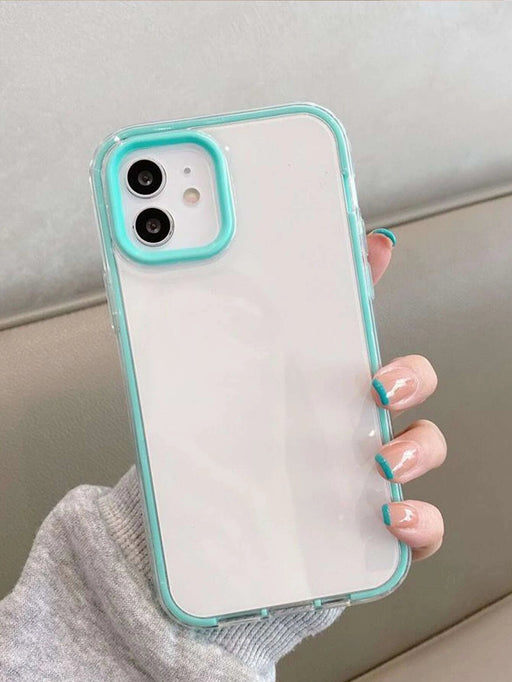 Shein Funda de teléfono transparente con marco contrastante compatible con iPhone 11 pro - Quierox - Tienda Online