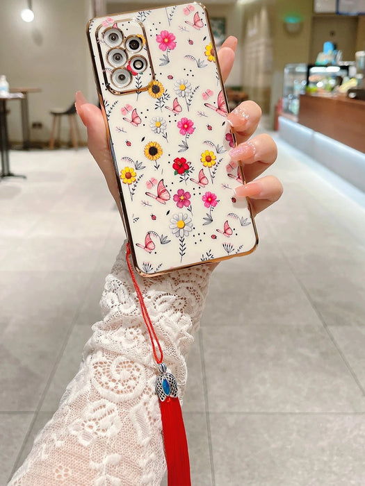 SHEIN Funda de TPU anticaída galvanizada 6D de verano con correa de borla - Quierox - Tienda Online