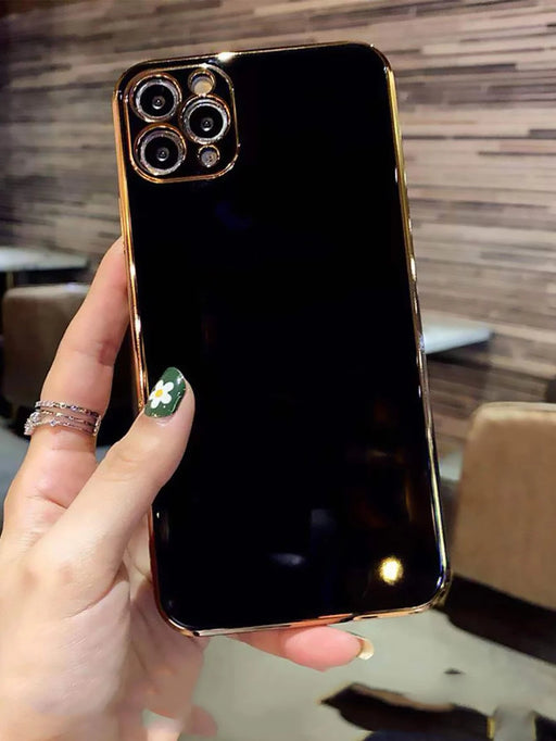 Shein Funda del teléfono del borde recto de galvanoplastia 6d, compatible con iPhone - Quierox - Tienda Online