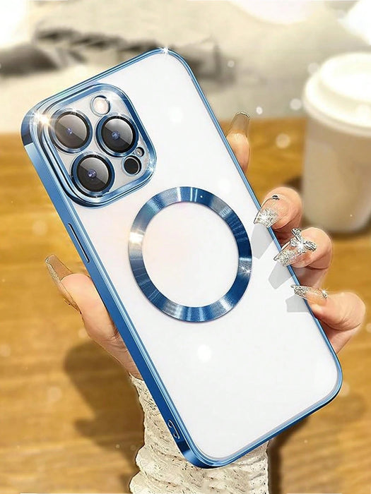 Shein Funda magnética galvanizada con adsorción, con espejo protector, compatible con iPhone - Quierox - Tienda Online