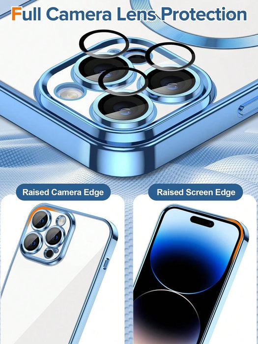 Shein Funda magnética galvanizada con adsorción, con espejo protector, compatible con iPhone - Quierox - Tienda Online