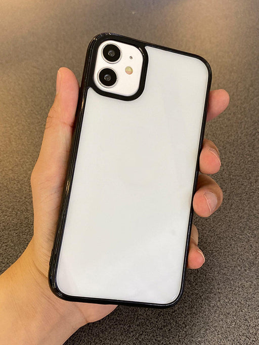 SHEIN Funda minimalista de acrílico transparente de color negro, para iPhone 12 Pro Max - Quierox - Tienda Online