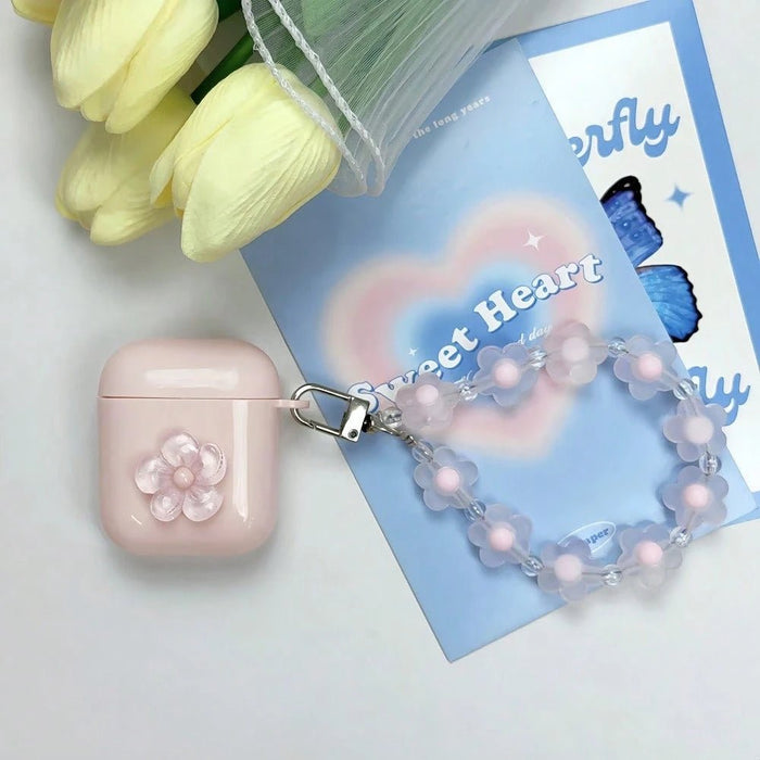 SHEIN Funda para auriculares Apple con diseño floral de girasol, rosa - Quierox - Tienda Online