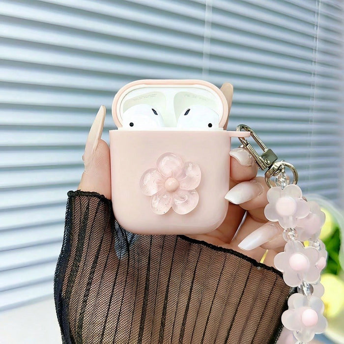 SHEIN Funda para auriculares Apple con diseño floral de girasol, rosa - Quierox - Tienda Online