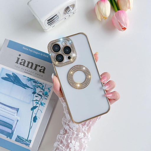 SHEIN Funda para iPhone 12 Pro Max con diamantes, purpurina transparente - Quierox - Tienda Online