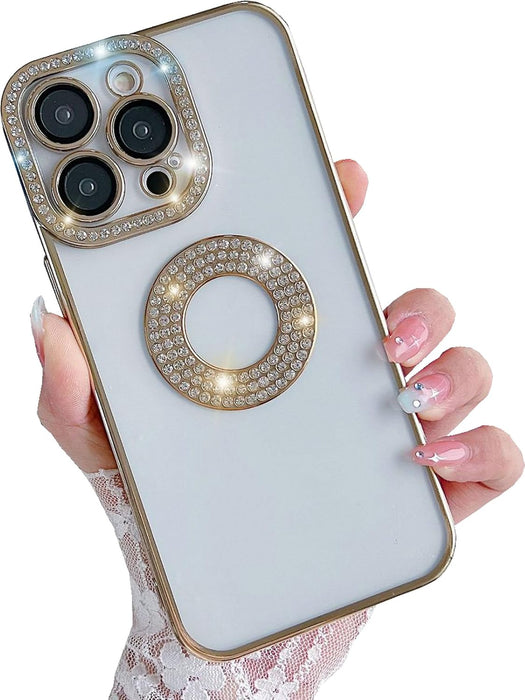 SHEIN Funda para iPhone 12 Pro Max con diamantes, purpurina transparente - Quierox - Tienda Online
