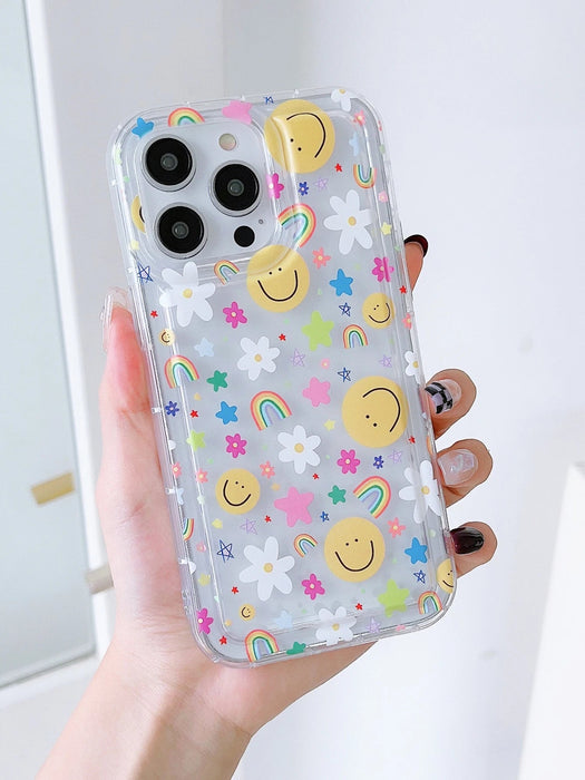 Shein Funda para móvil con diseño de flores, transparente, ligera y a prueba de golpes, 1 unidad - Quierox - Tienda Online