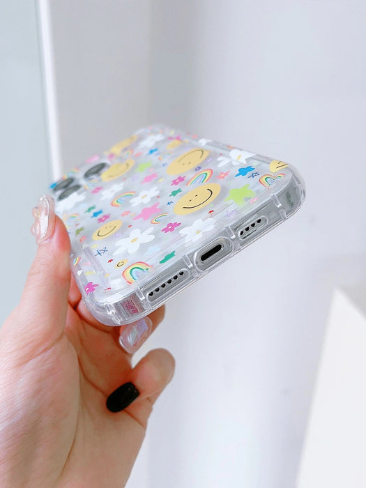 Shein Funda para móvil con diseño de flores, transparente, ligera y a prueba de golpes, 1 unidad - Quierox - Tienda Online