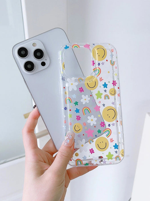 Shein Funda para móvil con diseño de flores, transparente, ligera y a prueba de golpes, 1 unidad - Quierox - Tienda Online