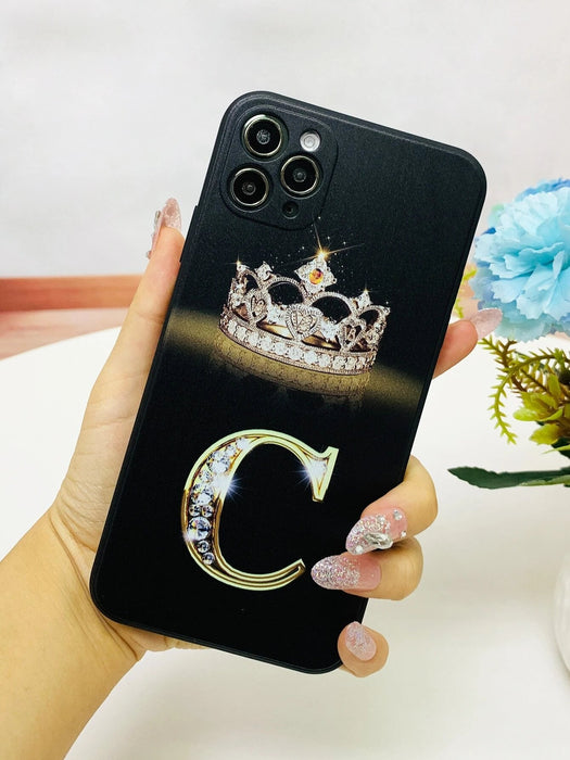 Shein Funda para móvil con estampado de letra y corona compatible con iphone - Quierox - Tienda Online