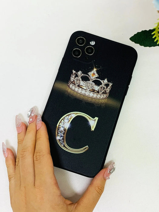 Shein Funda para móvil con estampado de letra y corona compatible con iphone - Quierox - Tienda Online