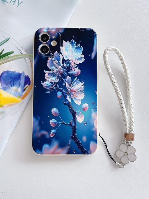 Shein Funda para teléfono anticaída con estampado de flores y cordón para galaxy A12 - Quierox - Tienda Online