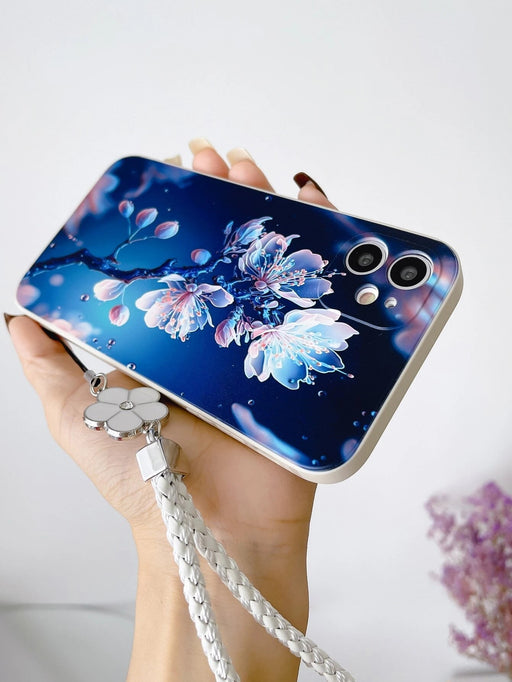 Shein Funda para teléfono anticaída con estampado de flores y cordón para galaxy A12 - Quierox - Tienda Online