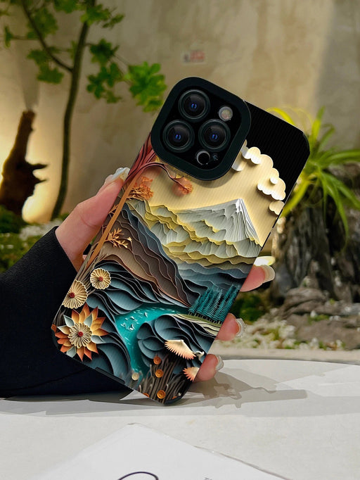 Shein Funda para teléfono antigolpes con diseño de paisaje de cuero sintético de verano - Quierox - Tienda Online