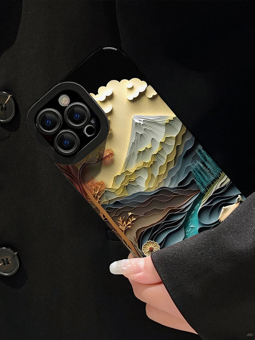Shein Funda para teléfono antigolpes con diseño de paisaje de cuero sintético de verano - Quierox - Tienda Online