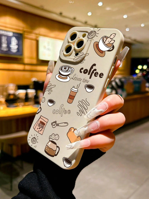 SHEIN Funda para teléfono Apple de TPU multicolor, color café, a prueba de golpes - Quierox - Tienda Online