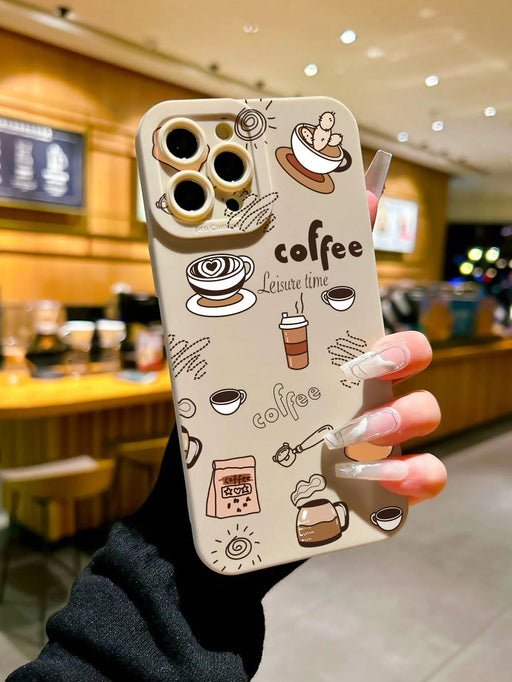 SHEIN Funda para teléfono Apple de TPU multicolor, color café, a prueba de golpes - Quierox - Tienda Online