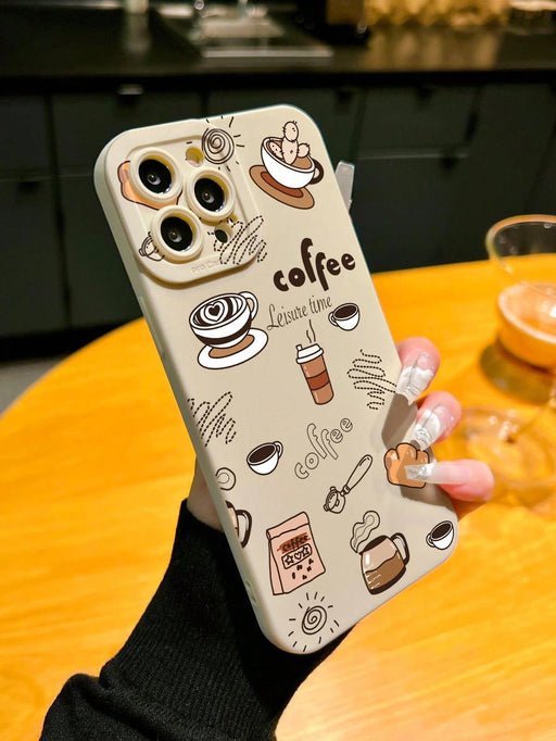SHEIN Funda para teléfono Apple de TPU multicolor, color café, a prueba de golpes - Quierox - Tienda Online