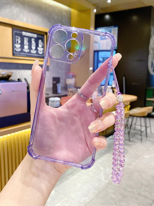 SHEIN Funda para teléfono con cadena de cristal, suave anticaída para iPhone 13 Pro - Quierox - Tienda Online