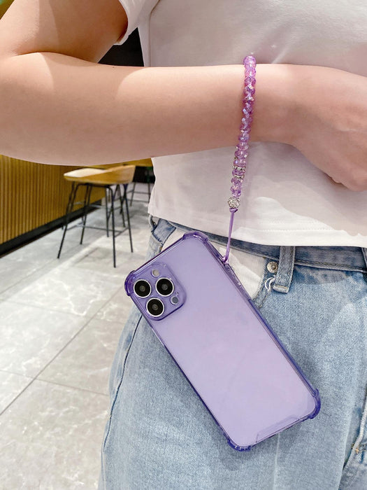 SHEIN Funda para teléfono con cadena de cristal, suave anticaída para iPhone 13 Pro - Quierox - Tienda Online
