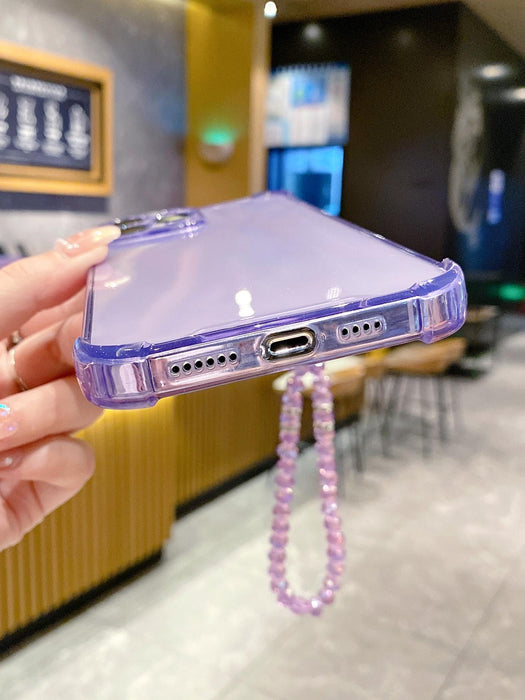 SHEIN Funda para teléfono con cadena de cristal, suave anticaída para iPhone 13 Pro - Quierox - Tienda Online